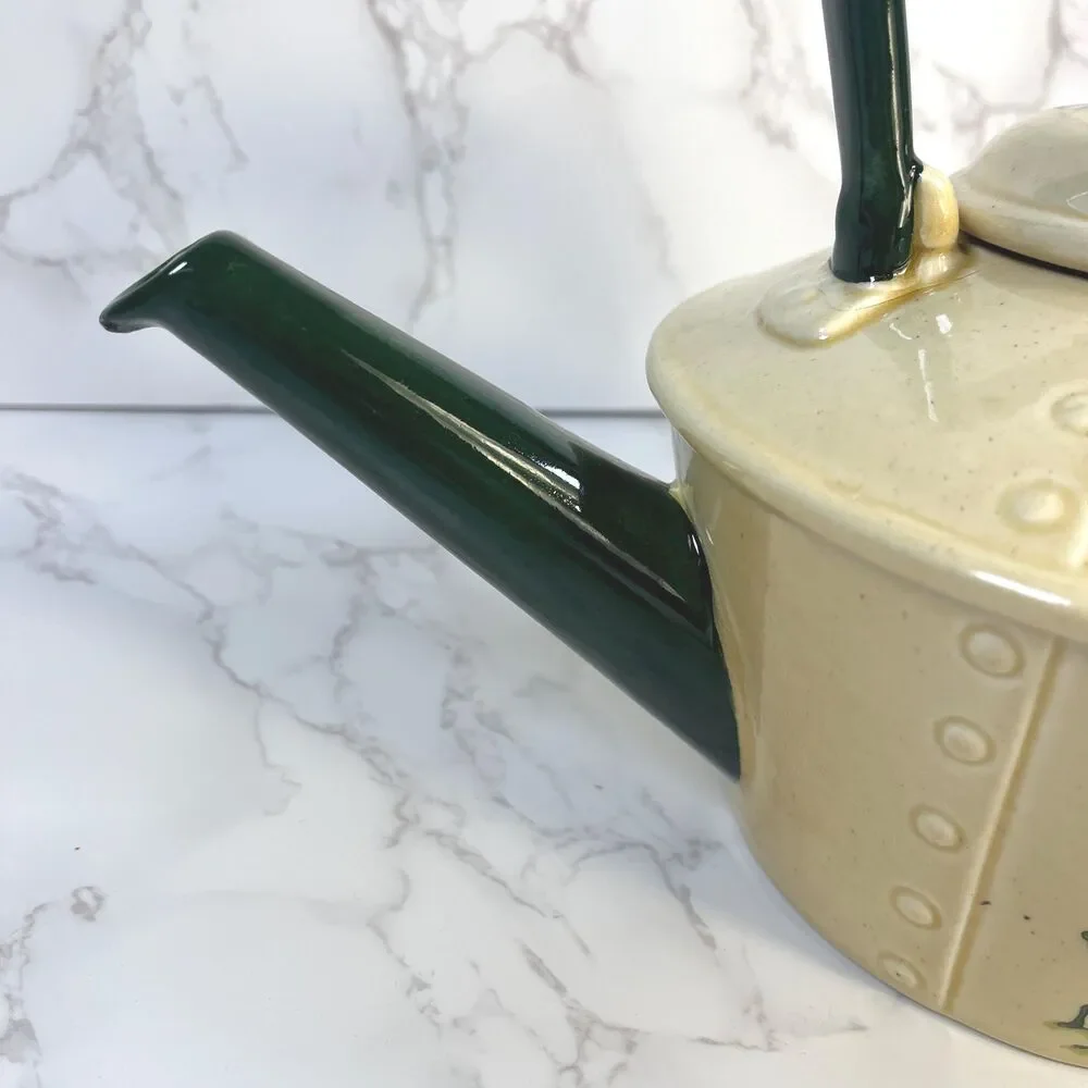 Vintage Metlox Poppytrail Teapot, Handpainted Amish Folk Art California Pottery